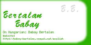 bertalan babay business card